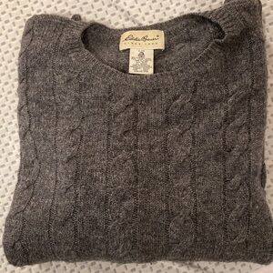 Eddie Bauer Charcoal Cable Knit Crewneck Sweater
